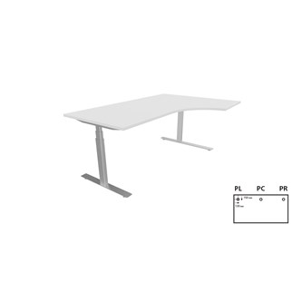 Skrivebord Work høyre 180x120 cm E-motion Sølv