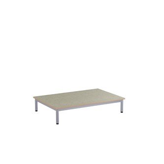 Lekebord 12:38 akustikk linoleum 120x80 cm sølv