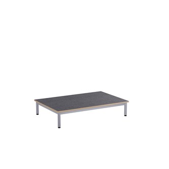 Lekebord 12:38 akustikk linoleum 120x80 cm sølv