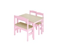 Lina bord, 2 stoler og 1 benk, farge