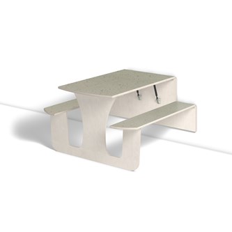 Vegghengt bord Henke linoleum med benk 140x70x60