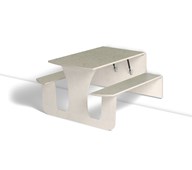 Vegghengt bord Henke bjørk linoleum med benk 120x70x72 cm