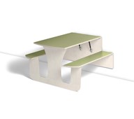 Vegghengt bord Henke bjørk laminat med benk 120x70x60 cm