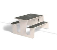 Vegghengt bord Henke linoleum med benk 120x70x60