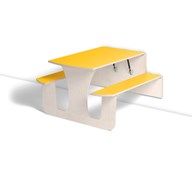 Vegghengt bord Henke laminat med benk 120x70x60