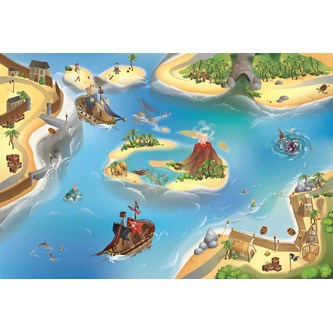 Leketeppe pirater 100x150 cm