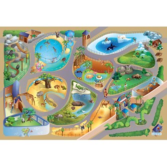 Leketeppe dyrepark 150x100 cm