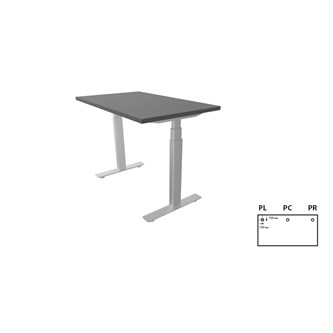 Skrivebord Work 100x60 cm E-motion sølv