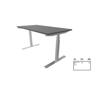 Skrivebord Work 140x70 cm E-motion Sølv
