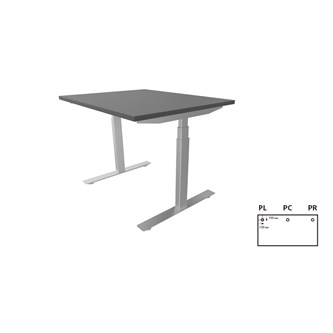 Skrivebord Work 100x80 cm E-motion Sølv