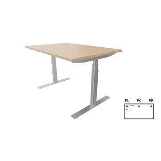 Skrivebord Work 120x80 cm E-motion Sølv