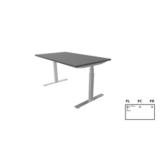 Skrivebord Work 140x80 cm E-motion Sølv