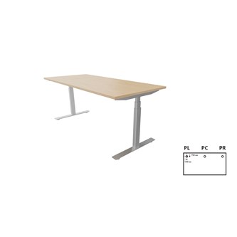 Skrivebord Work 180x80 cm E-motion Sølv