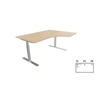 Skrivebord Work høyre 160x120 cm E-motion Sølv
