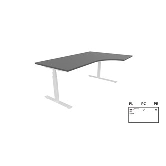 Skrivebord Work høyre 180x120 cm E-motion hvit