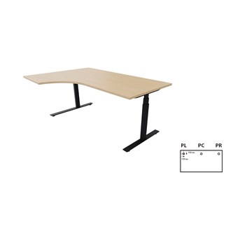 Skrivebord Work venstre 180x120 cm E-motion svart