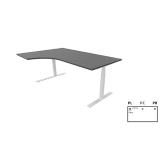 Skrivebord Work venstre 180x120 cm E-motion hvitt