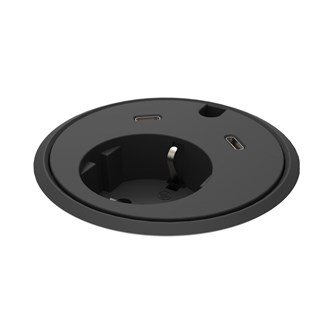 Powerdot med strøm og 2 USB-C til skrivebord Work