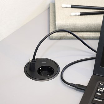Powerdot med strøm og 2 USB-C til skrivebord Work