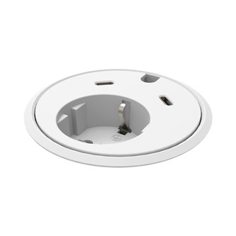 Powerdot med strøm og 2 USB-C til skrivebord Work