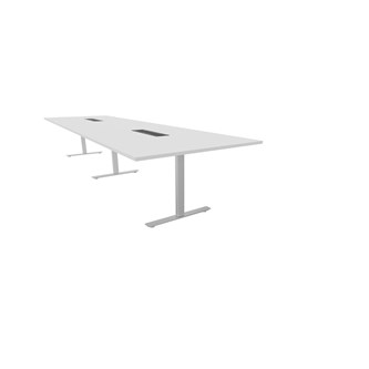 Konferansebord Talk 420x120x72 cm T-ben sølv