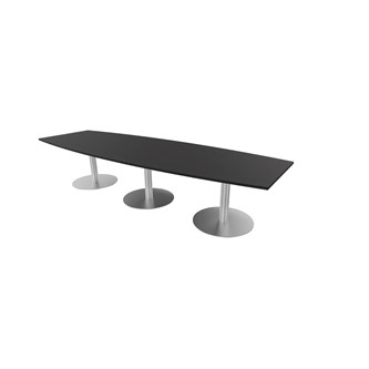Konferansebord Talk 350x90/120x74 cm Eclipse søyleben sølv