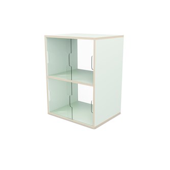 Fixa utstilling 2:2 m/skyvedør og rygg i Plexi D36 D46