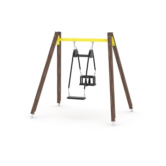 SWING dobbel huske for baby og voksen, furu