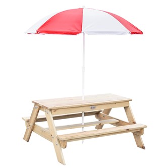 Piknikbord m/parasoll