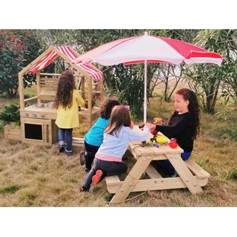 Piknikbord m/parasoll