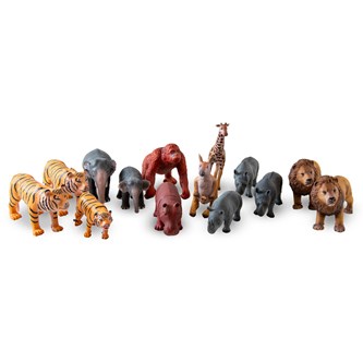 Green rubber toys ville dyr naturgummi 14 stk
