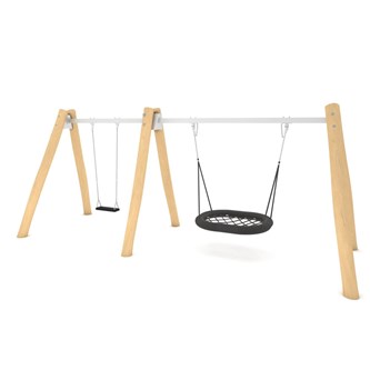 Robinia huskestativ m/1 flatt sete og 1 fugleredehuske RB1492