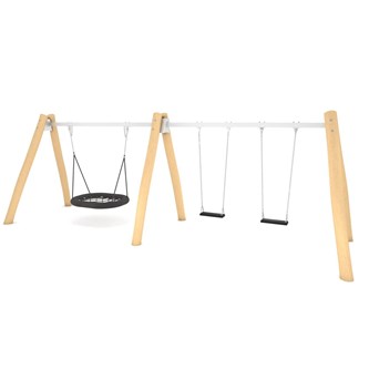 Robinia huskestativ m/2 flate seter og 1 fugleredehuske
