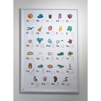 Plakat tegnspråk alfabetet 70x100 cm