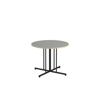 Søylebord 12:38 akustikk linoleum Ø90 cm svart