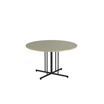 Søylebord 12:38 akustikk linoleum Ø120 cm svart