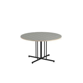 Søylebord 12:38 akustikk linoleum Ø120 cm svart
