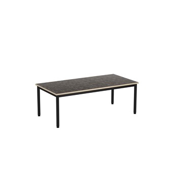Bord 12:38 akustikk linoleum 140x80 cm svart stativ