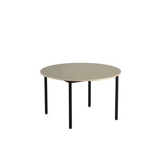 Bord 12:38 akustikk optimal linoleum rundt Ø120 cm svart