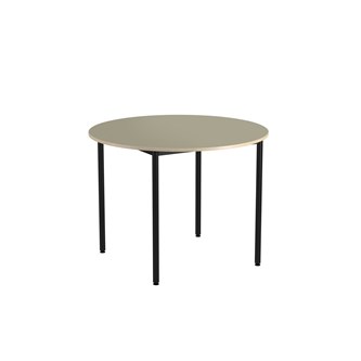 Bord 12:38 akustikk optimal linoleum rundt Ø120 cm svart