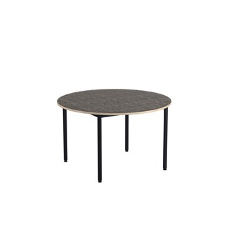 Bord 12:38 akustikk optimal linoleum rundt Ø120 cm svart