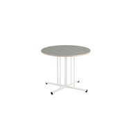 Søylebord 12:38 akustikk linoleum Ø90 cm hvit