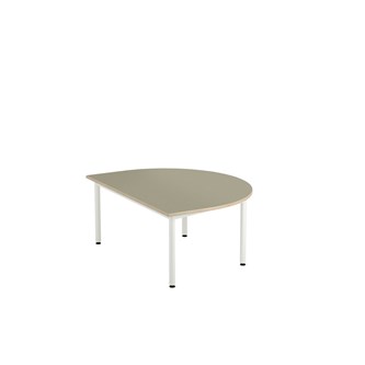Bord 12:38 akustikk optimal linoleum halvrundt 120-90 cm hvitt