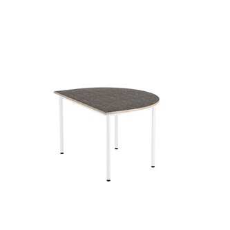 Bord 12:38 akustikk optimal linoleum halvrundt 120-90 cm hvitt