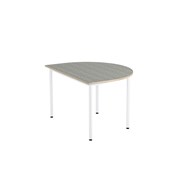 Bord 12:38 akustikk optimal linoleum halvrundt 120-90 cm hvitt