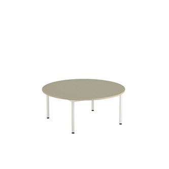 Bord 12:38 akustikk linoleum rundt Ø120 cm hvitt