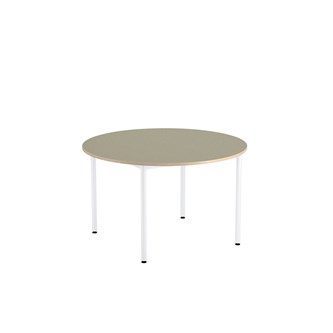 Bord 12:38 akustikk linoleum rundt Ø120 cm hvitt