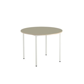 Bord 12:38 akustikk linoleum rundt Ø120 cm hvitt