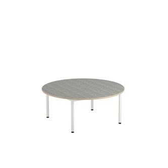 Bord 12:38 akustikk linoleum rundt Ø120 cm hvitt