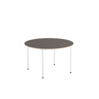 Bord 12:38 akustikk linoleum rundt Ø120 cm hvitt